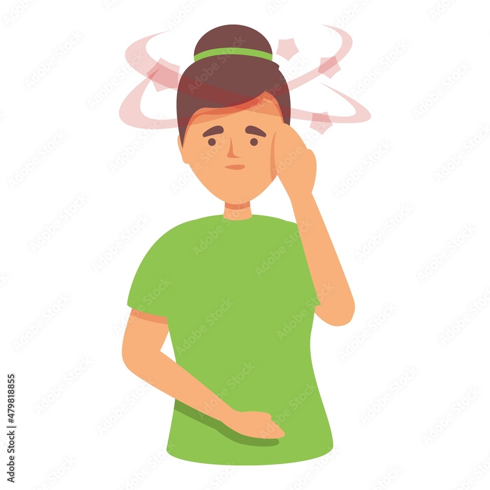 Brain sick icon cartoon vector. Dizziness headache. Head migraine Brain sick icon cartoon vector. Dizziness headache. Head migraine