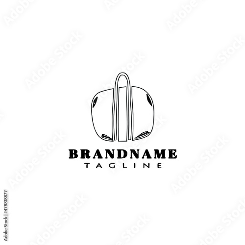 duffle bag logo cartoon icon design template black isolated vector illustration