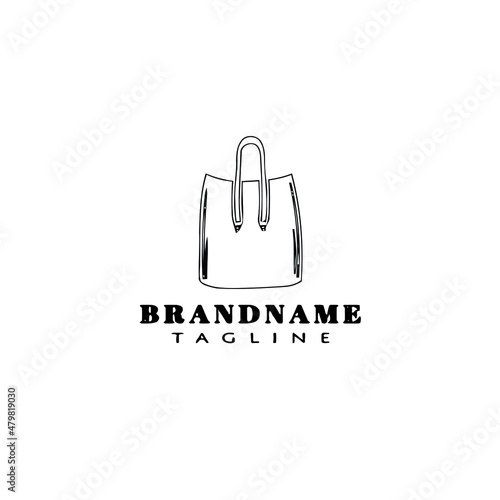 duffle bag logo cartoon icon design template black isolated vector illustration