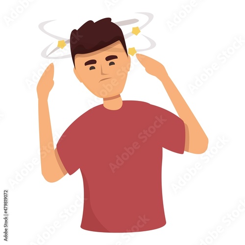 Cerebral neurosurgery icon cartoon vector. Sick brain. Flu pain