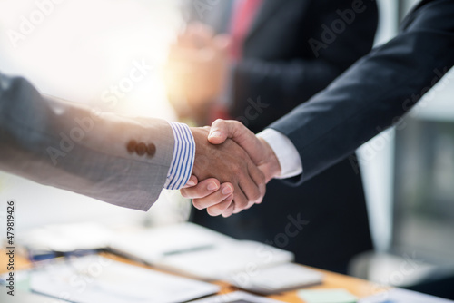 Business handshake. Business executives to congratulate the joint business agreement.