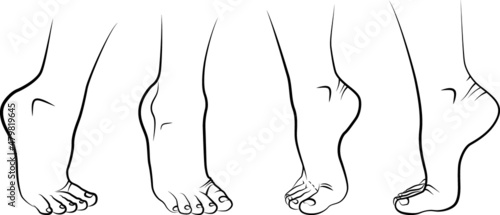 sketch of human feet