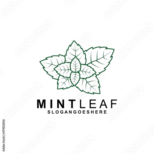 Mint Leaf Logo Template Design Vector, Emblem, Design Concept, Creative Symbol, Icon