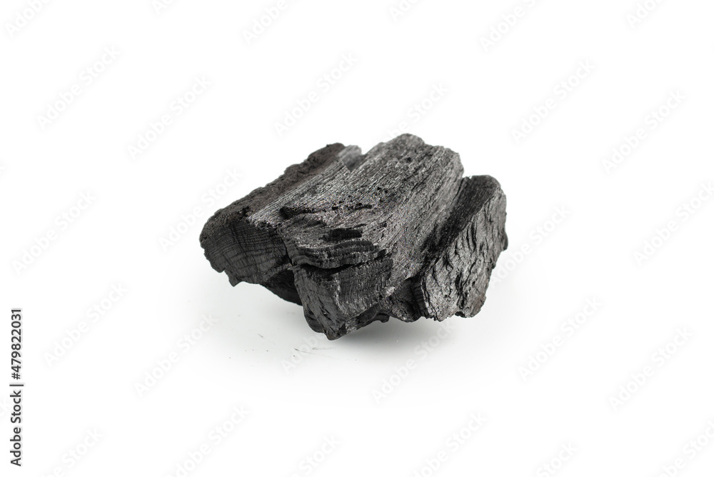 Black oak coal isolated on white background. Black oak coal isolated on white background.