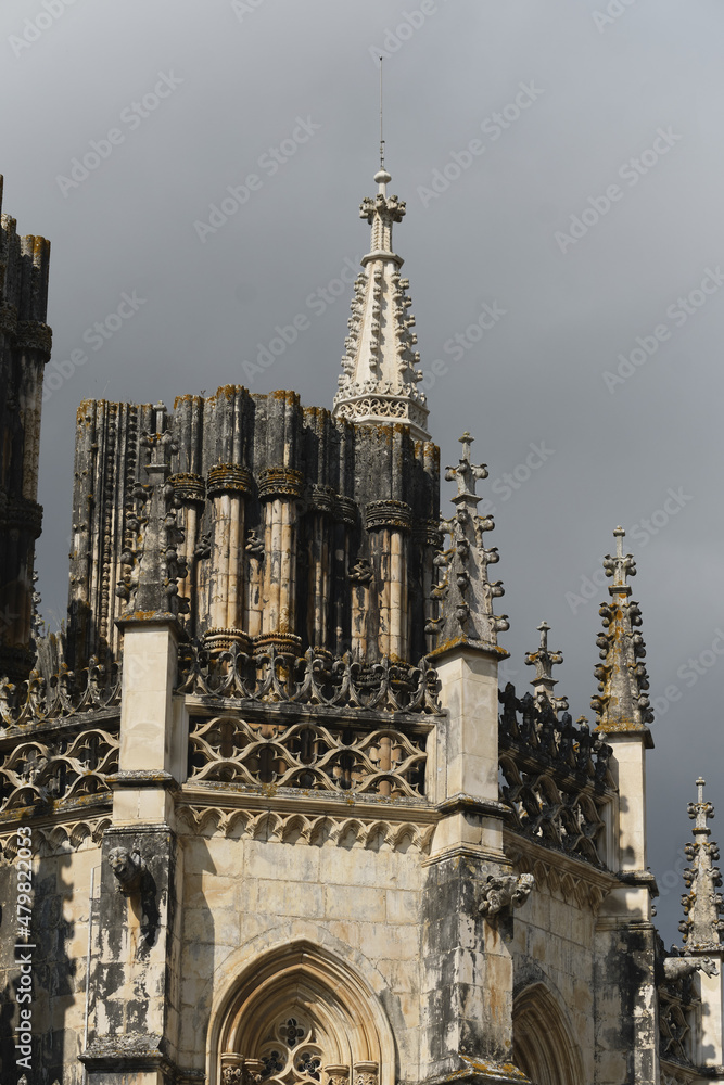outside of the Unfinished Chapels in the Batalha Monastery in Batalha, Portugal outside of the Unfinished Chapels in the Batalha Monastery in Batalha, Portugal