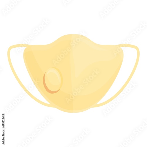 Pollution face mask icon cartoon vector. Medical safety. Mouth wear