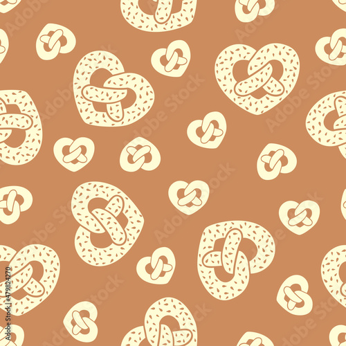 Vector illustrations of pretzels pattern seamless