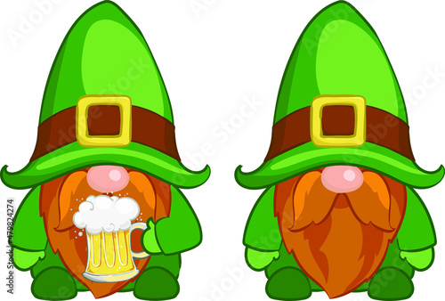 St. Patrick's Day irish Gnomes with shamrock