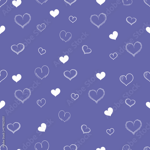 Obraz na płótnie Purple vector template with doodle hearts. Illustration with hearts in love concept for valentine's day. Pattern for marriage gifts, congratulations w salonie