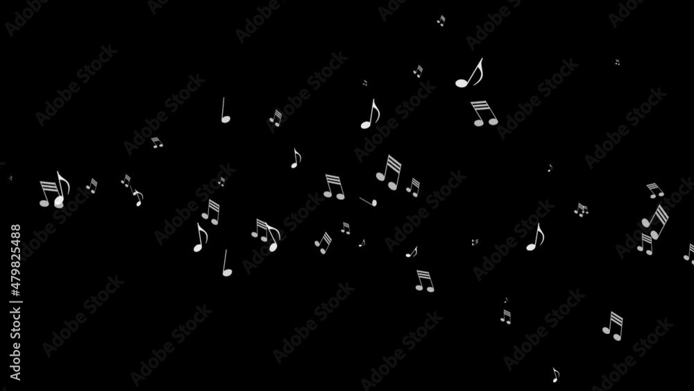 Music notes on transparent background