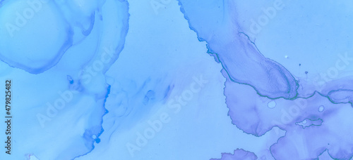 Gradient Ink Stains Texture. Blue Pastel Fluid
