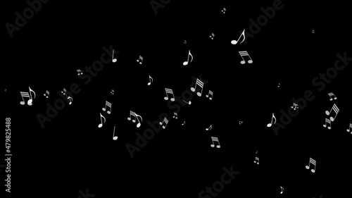Music notes on transparent background