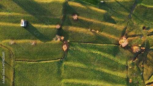 aerial view of  italian meadows
