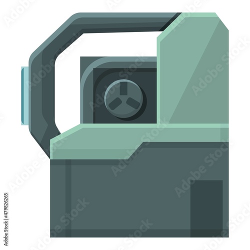 Cnc machinery icon cartoon vector. Machine factory. Industry lathe