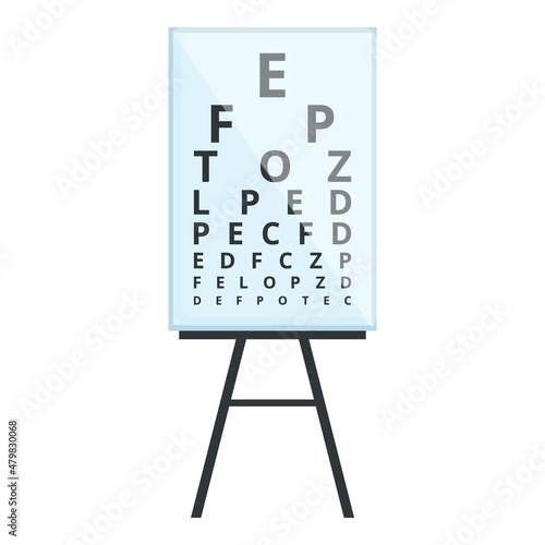 Vision test board icon cartoon vector. Eye examination. Health doctor
