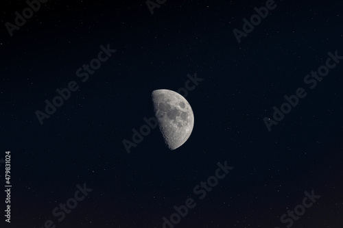 crescent moon with stars background