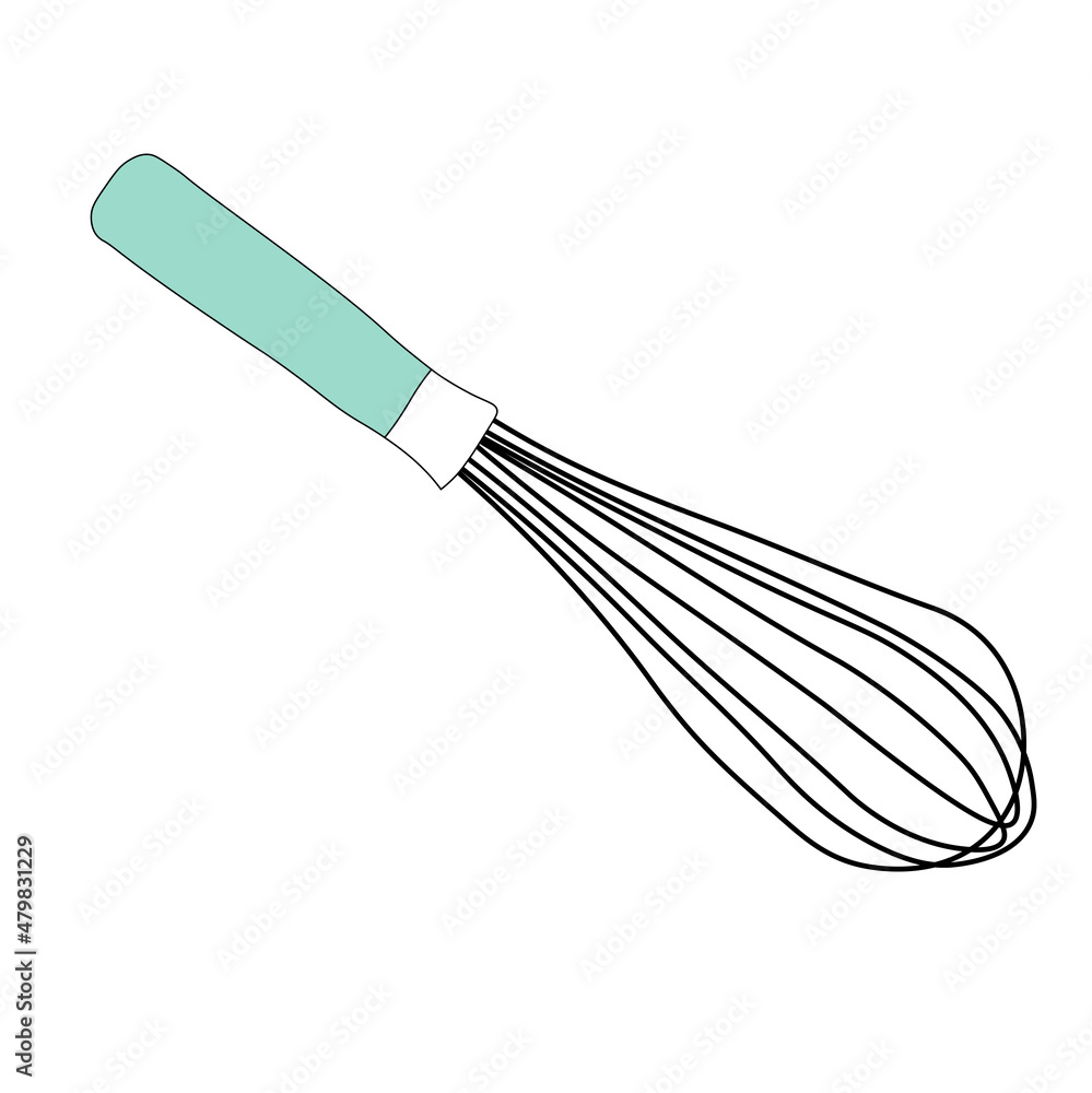 Whisk for whipping in the kitchen vector stock illustration. A beater is a broom for whipping cream. Isolated on a white background. Whisk for whipping in the kitchen vector stock illustration. A beater is a broom for whipping cream. Isolated on a white background.