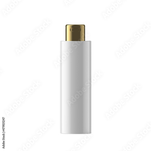 Wallpaper Mural Slim Plastic Bottle Cosmetic with Gold Cap Isolated Torontodigital.ca