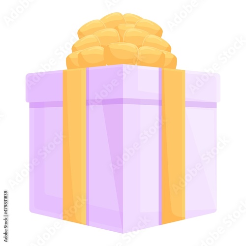 Event gift box icon cartoon vector. Present package. Party surprise