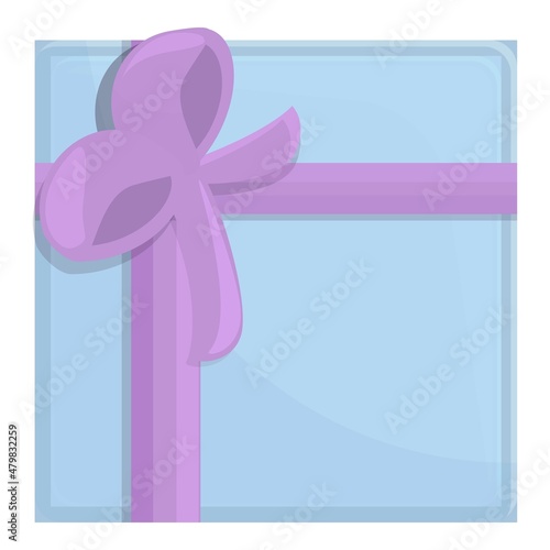 Prize gift box icon cartoon vector. Ribbon package. Surprise bow