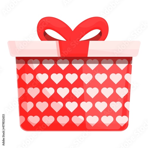 Idea gift box icon cartoon vector. Giftbox surprise. Ribbon package