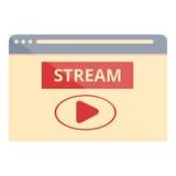 Video stream icon cartoon vector. Live content. Show product