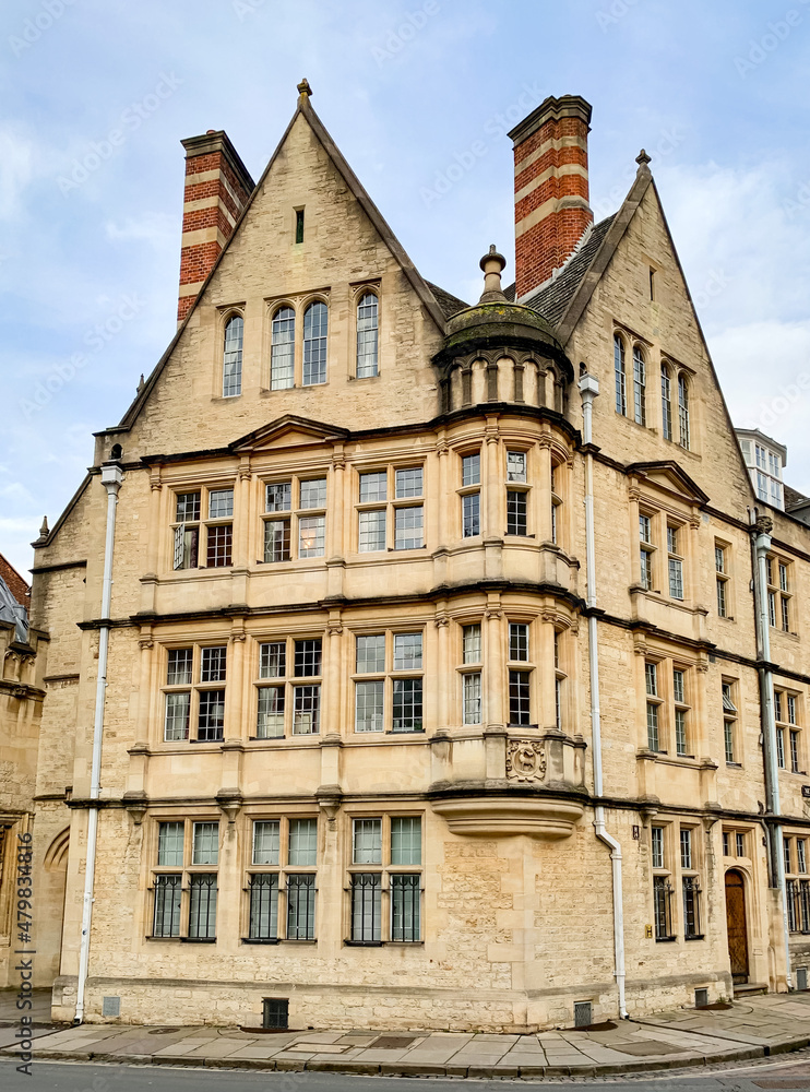 Hertford college in Oxford. View of historical Hertford college in Oxfordshire, England, United Kingdom 