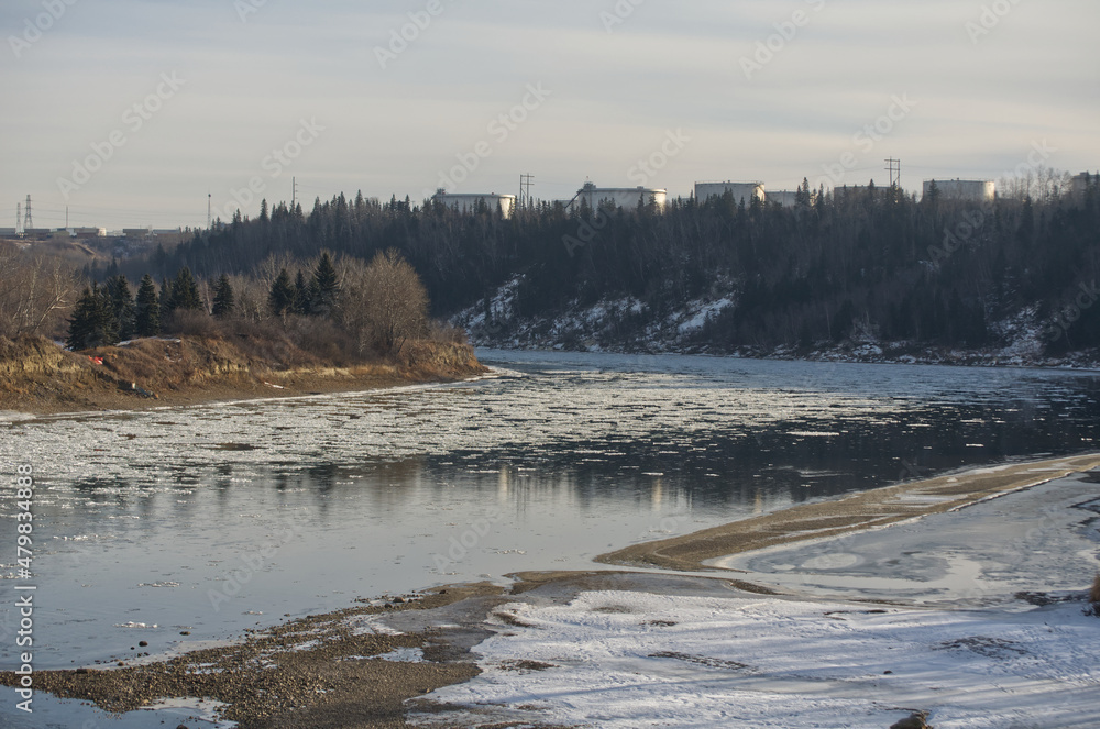 Partially Frozen North Saskatchewan River