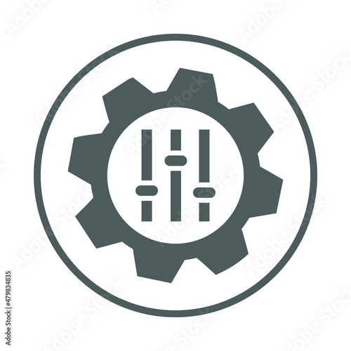 Discipline, order, process, setting, settings icon. Rounded gray vector sketch.