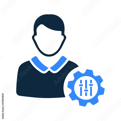 Disciplined, employee, authority, control, order icon. Editable vector graphics.