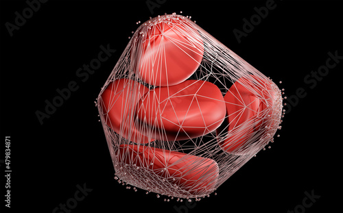 Fotografi Blood clot, thrombosis, blood transfusion, platelets formatting a blood clot, te