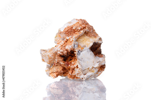 macro mineral stone Cerussite on a white background photo