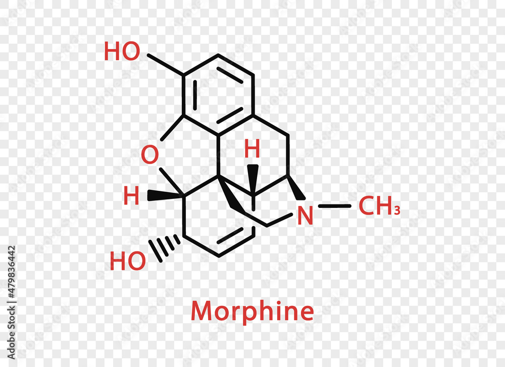 Morphine chemical formula Morphine structural chemical formula