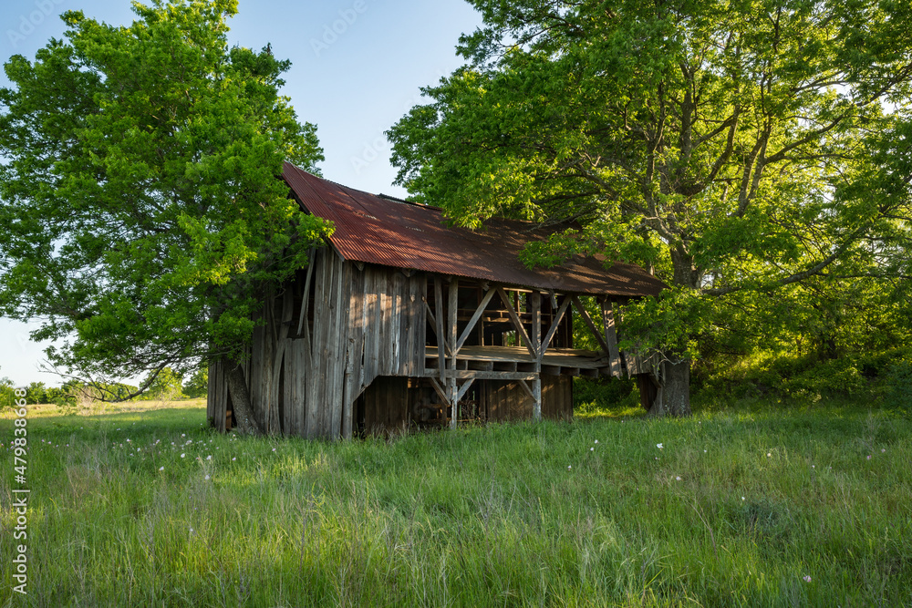 old abandoned barn on a cattle ranch