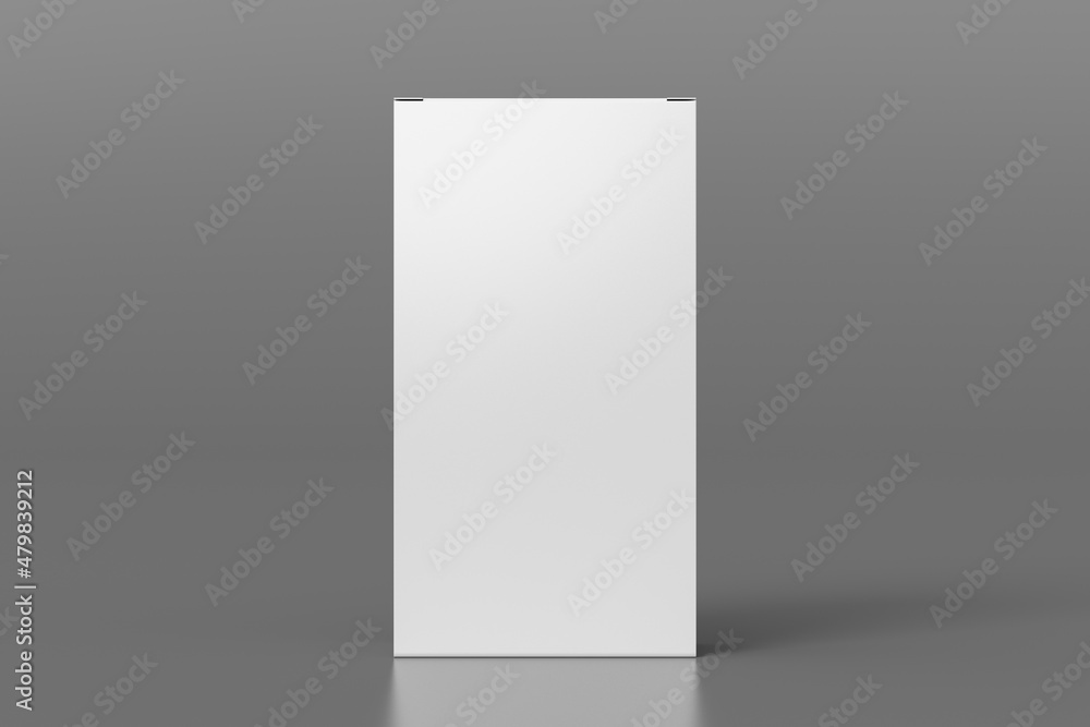 Gift box mock up: tall and wide white box on gray background. CCC. Gift box mock up: tall and wide white box on gray background. CCC.
