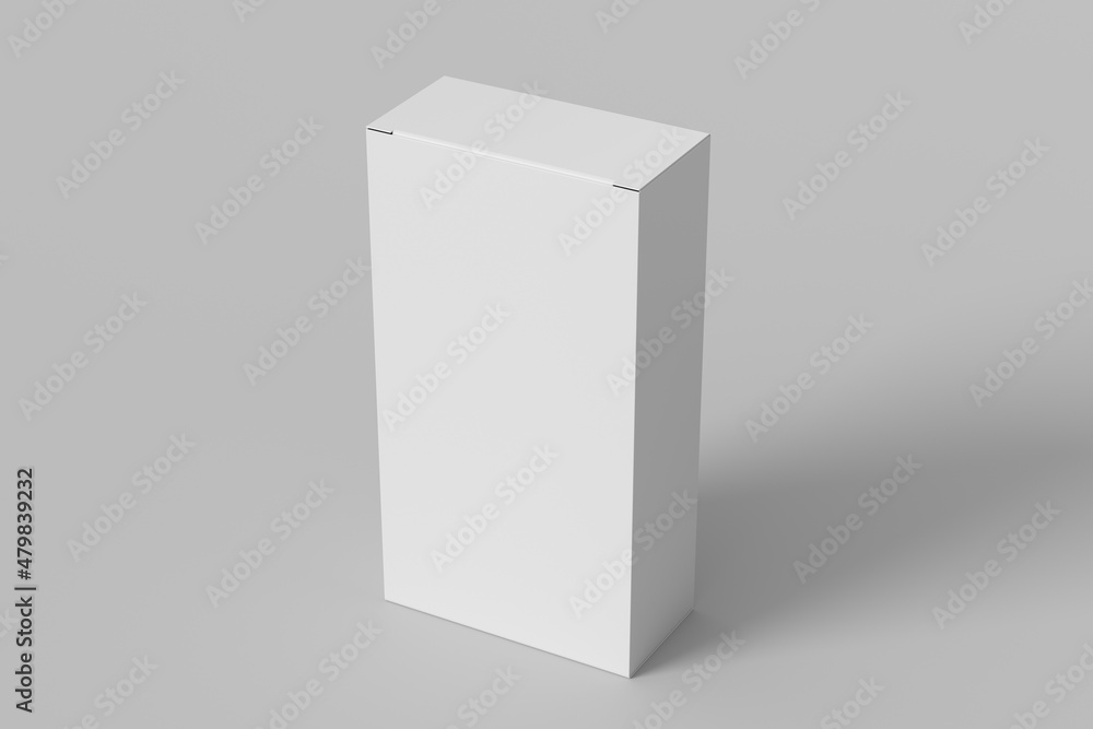 Gift box mock up: tall and wide white box on white background. View above. Gift box mock up: tall and wide white box on white background. View above.