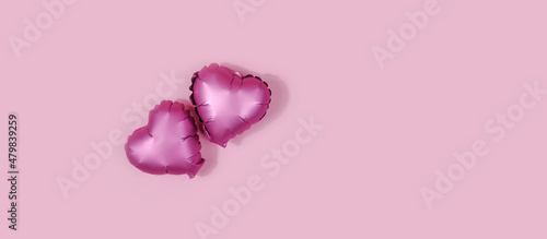 Valentine's day.Flat lay composition for holiday valentine's day.Festive card, poster.Valentine's day pink background banner