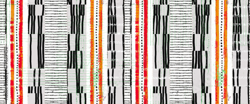 Abstract stripes, lines collage painting. Watercolor beautiful artistic geo,  strips seamless pattern design for textures fabric,clothing, scarf, clipboard, shawl, scarves, wrapper, rug, wallpaper 