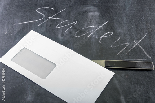 Obraz na plátne White envelope with letter opener and the word Student
