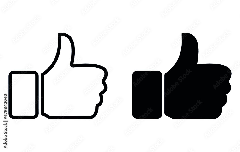 Thumb up vector logo icon. Like symbol, affirmative. Simple vector isolated on a white background. Editable Stroke Thumb up vector logo icon. Like symbol, affirmative. Simple vector isolated on a white background. Editable Stroke