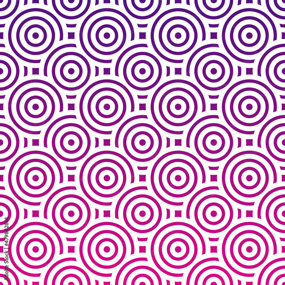 Fototapeta premium Abstract purple overlapping circles, ethnic pattern background.