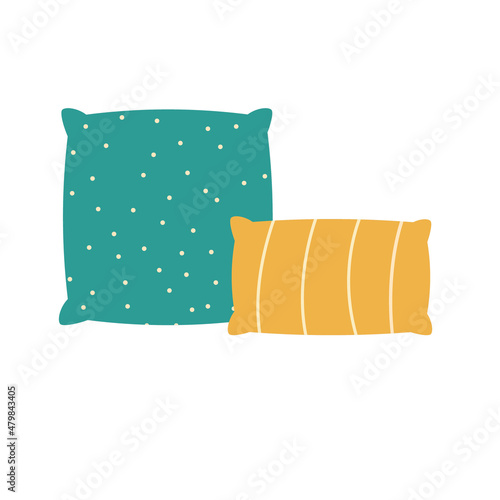 Cozy pillows. Lifestyle home interior pillows clip art