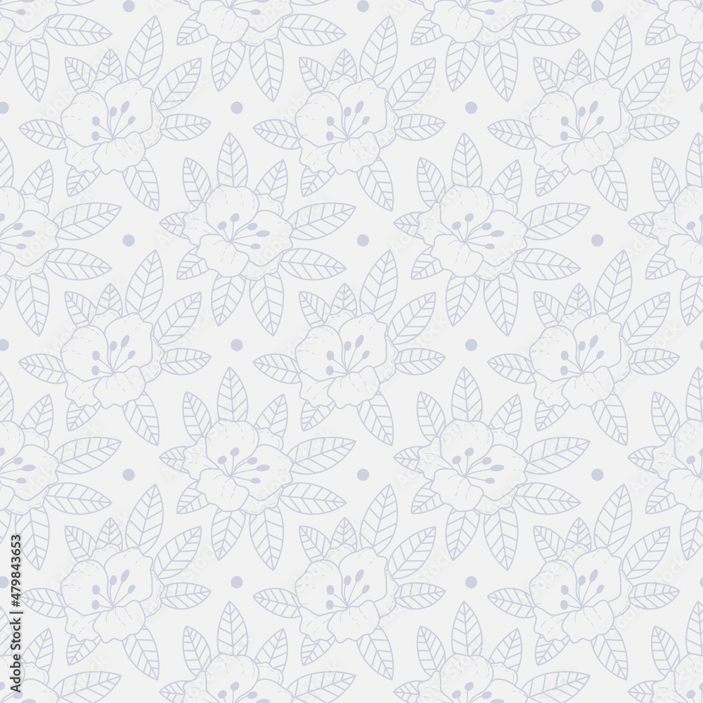 Monochrome seamless pattern with flowers