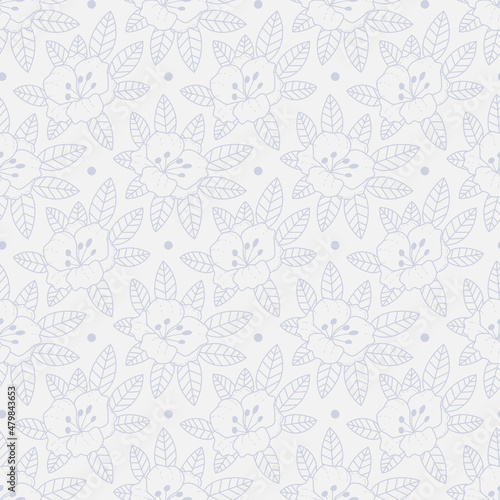 Monochrome seamless pattern with flowers