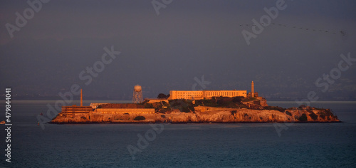 Alcatraz Island San Francisco Bay at Sunset