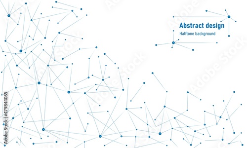 Geometric abstract background. Design connected lines and points. Structure molecule. Texture chaotic grid. Technology poster. Constellations. Vector illustration