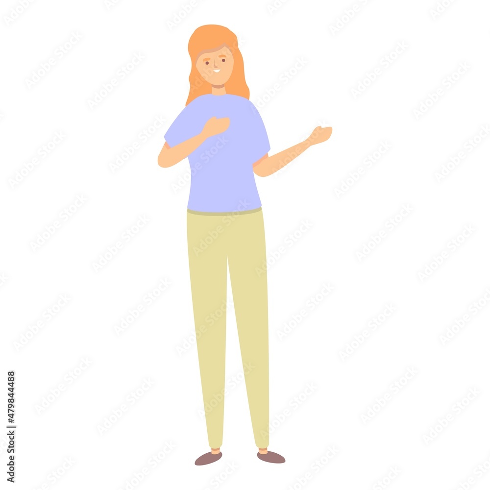 Business person icon cartoon vector. Speaker character. Social presenter Business person icon cartoon vector. Speaker character. Social presenter