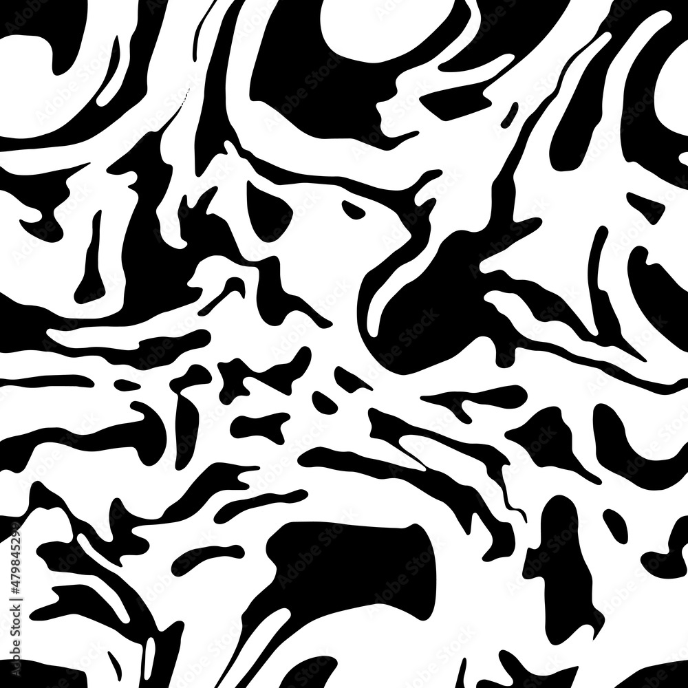 Full seamless black and white shapes pattern vector for decoration. Texture design for textile fabric printing and wallpaper. For fashion and home design.