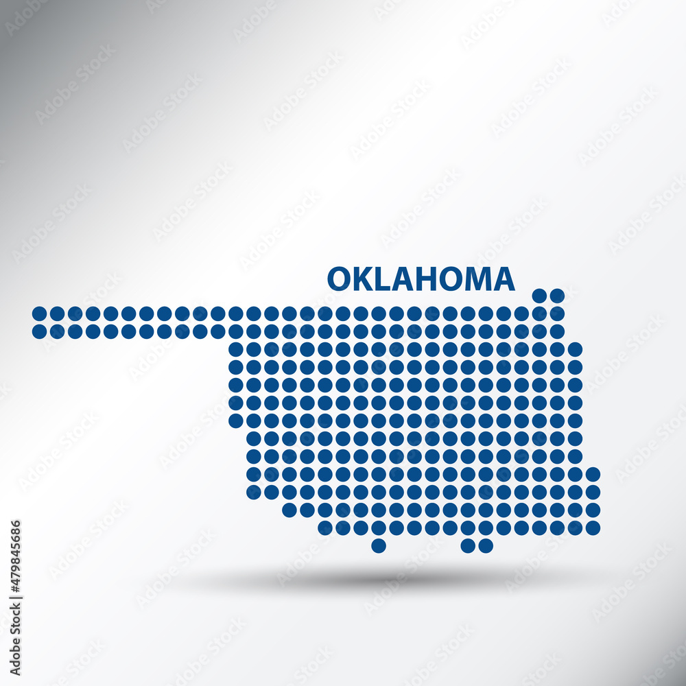 Fototapeta premium Oklahoma State Abstract Dotted Map