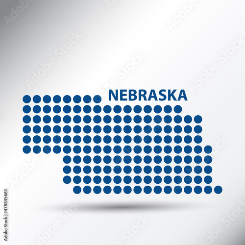 Nebraska State Abstract Dotted Map